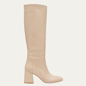 STUART WEITZMAN Flareblock Leather Knee High Slouch Boots Dune NWT $850 SZ 8